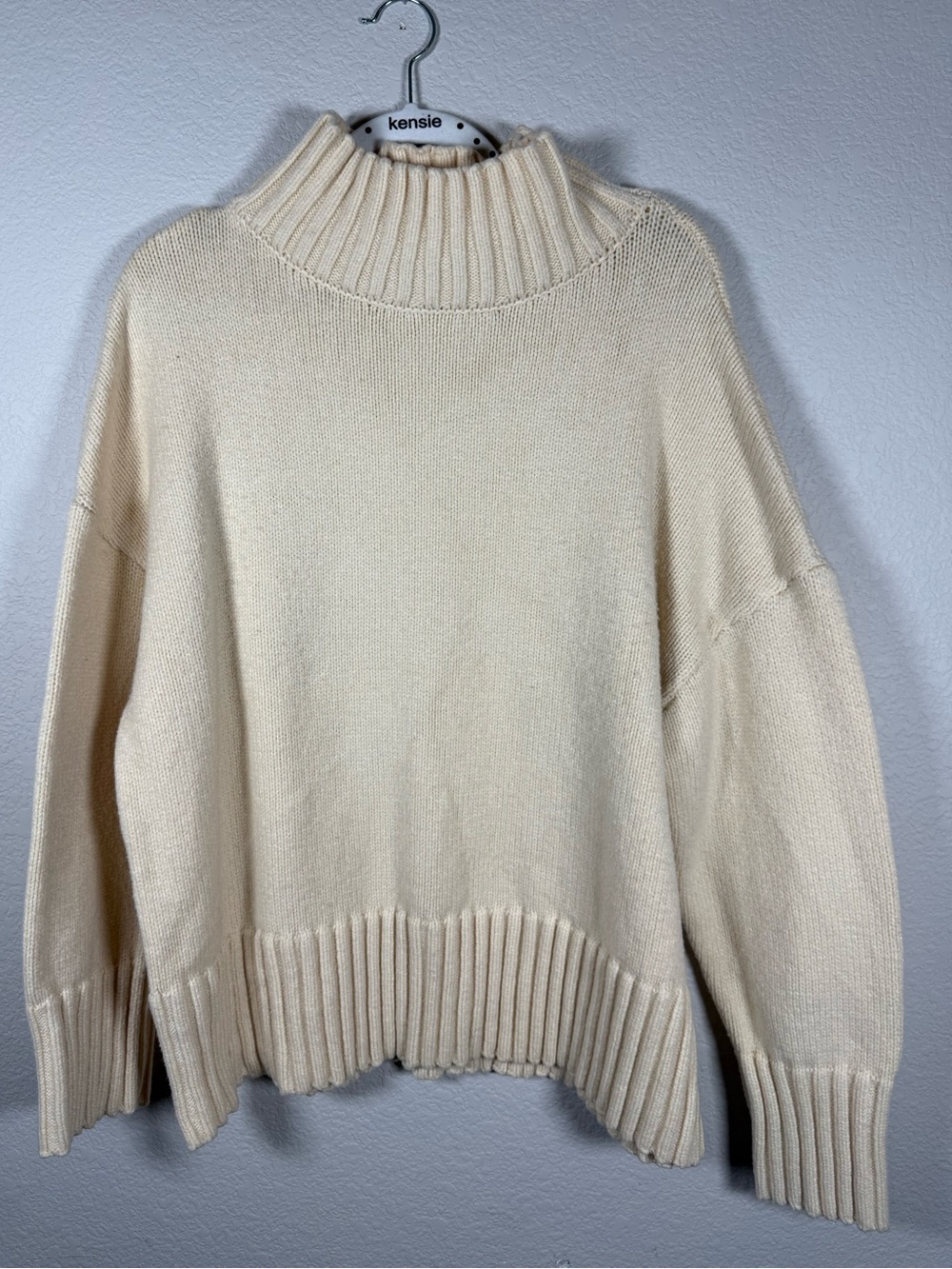 PrettyGarden Cream Ribbed Turtleneck Sweater. So classic and comfy 🧡